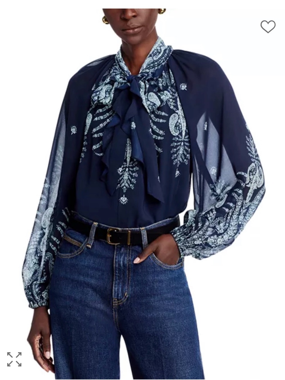 New! Kobi halpern  Shia Floral Tie-Neck Blouse, L